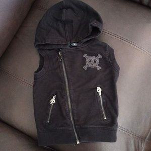 Black Skull Hooded Vest